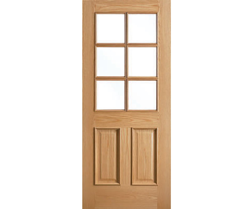 traditional 6 light door - oak