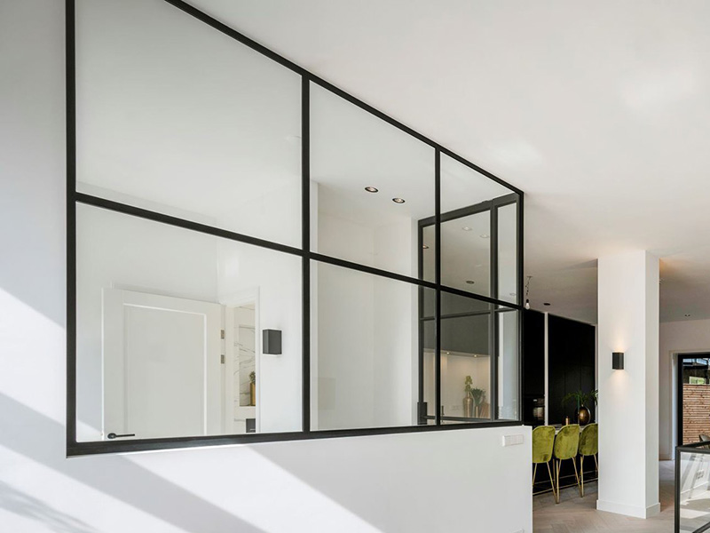 Metalglass fixed panels for partitions and dividers