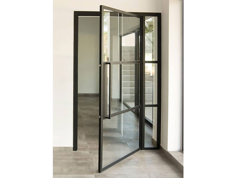 Metalglass steel door set - single door with panel
