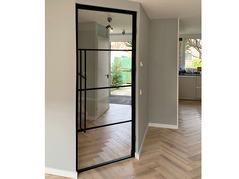 Metalglass steel door set - single door with frame