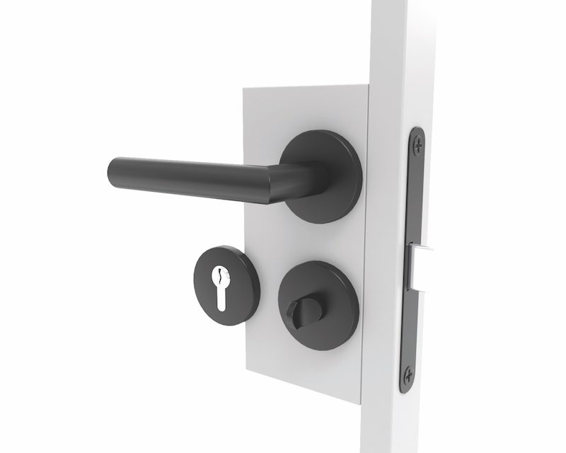 Circa style handles with key locks or WC locks for steel doors