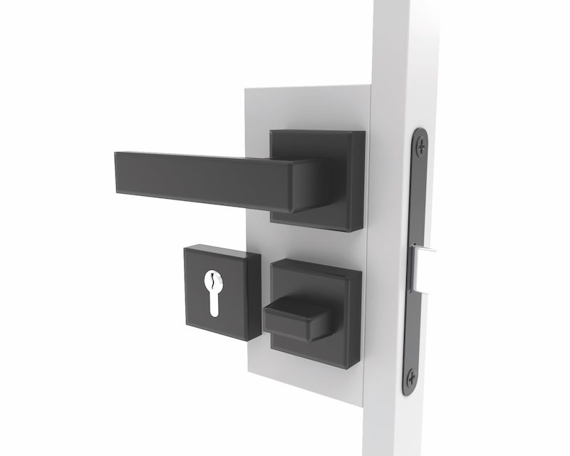 Cubis style handles with key locks or WC locks for steel doors