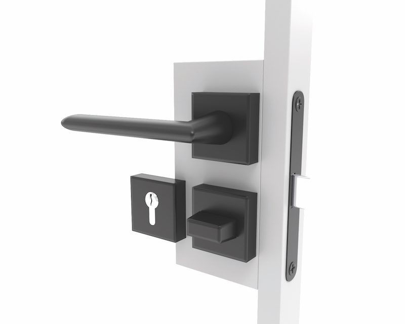 Plano style handles with key locks or WC locks for steel doors