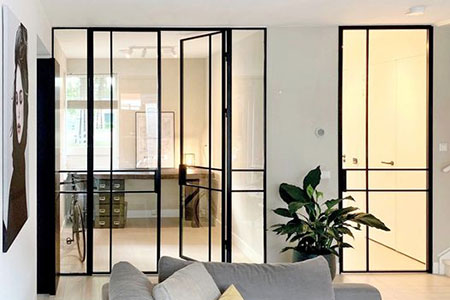 Metalglass loft style doors made in steel